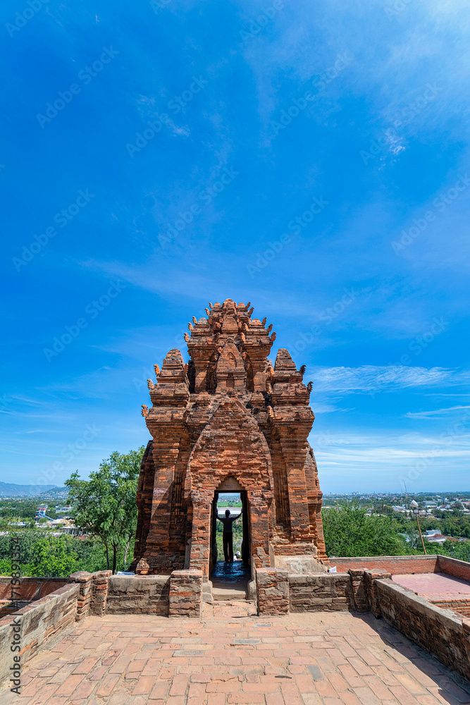 Naklejka premium Po Klaung Garai Temple in Phan Rang was built in the 14th century, worshiping the god - Champa king Po Klaung Garai, who built the famous Nha Trinh irrigation dam in the Panduranga region
