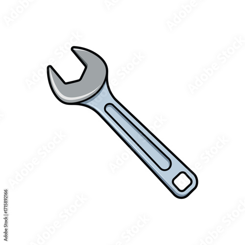 Adjustable Wrench Tool Icon Illustration
