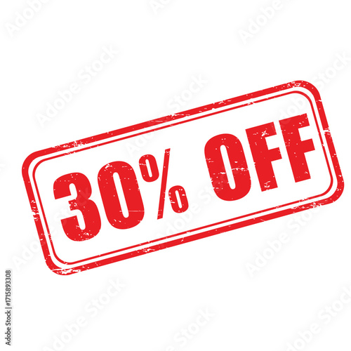 A red stamp displays a thirty percent discount offer clearly