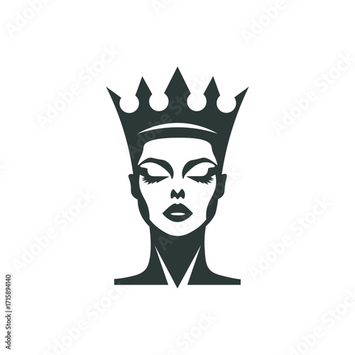 queen crown luxury woman logo