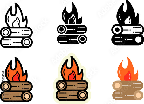 set of bonfire icon