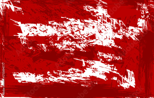 Abstract red and white grunge background designed with distressed brush strokes, scratches, and artistic texture. This bold and modern design is perfect for digital artworks, social media graphics.