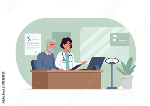 doctor and patient in hospital, 