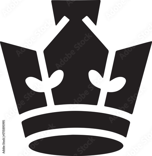 Silhouette of a Royal Crown with Intricate Details and Elegant Design Vector Illustration