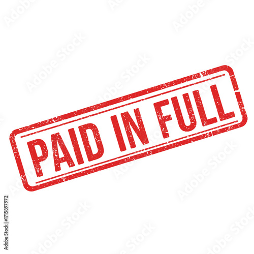 A red rectangular stamp displaying the text paid in full clearly