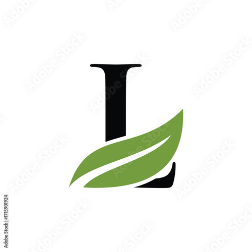 leaf letter logo initials	