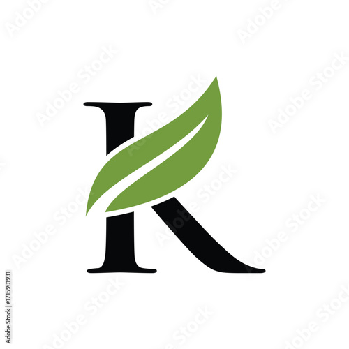 leaf letter logo initials	