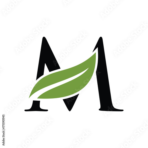 leaf letter logo initials	