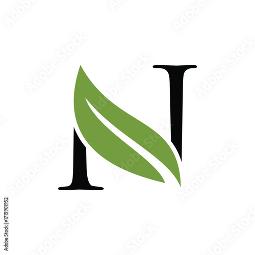 leaf letter logo initials	
