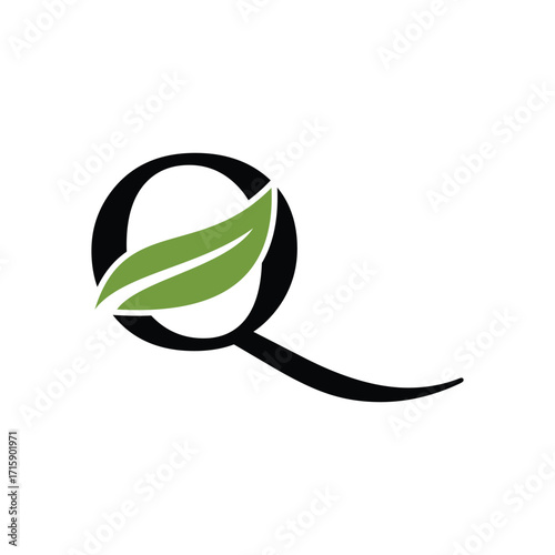 leaf letter logo initials	