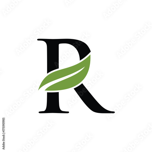 leaf letter logo initials	