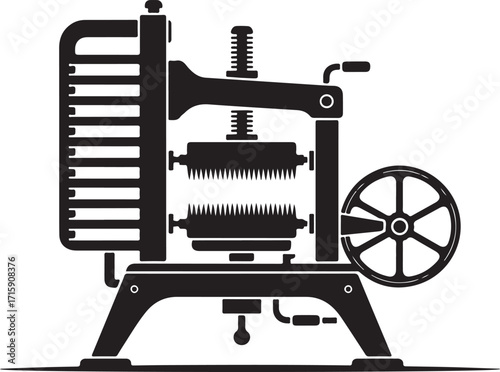 Industrial Machine Vector Illustration of Mechanical Apparatus for Manufacturing