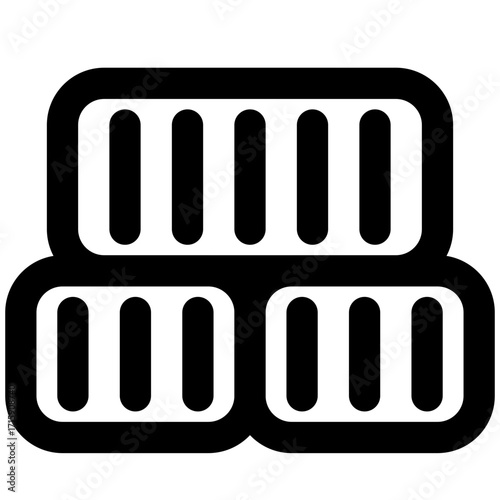 shipping outline icon set