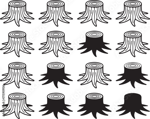 Tree Stump Vector Graphics for Nature, Forestry, and Environmental Projects and Illustrations
