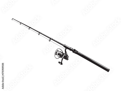 vector illustration of a fishing rod