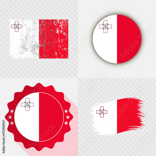 Malta National Flag Icon Collection.