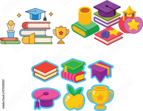 book lie color icon set 