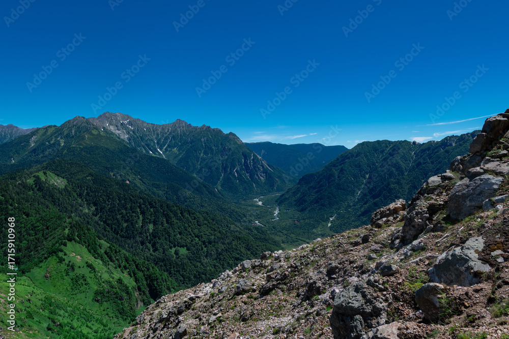 Fototapeta premium 焼岳から穂高連峰を望む