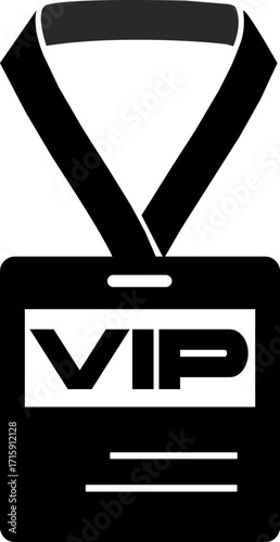 Exclusive vip access pass badge with lanyard for special events and identification of vector design