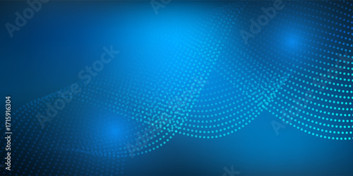Smooth smoke particle wave, big data techno background with glowing dots, hi-tech concept, blue color.vector eos10