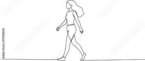 Woman Walking [One-Stroke Illustration]