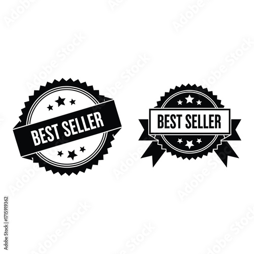 Best seller badges for product recognition and sales promotion silhouette