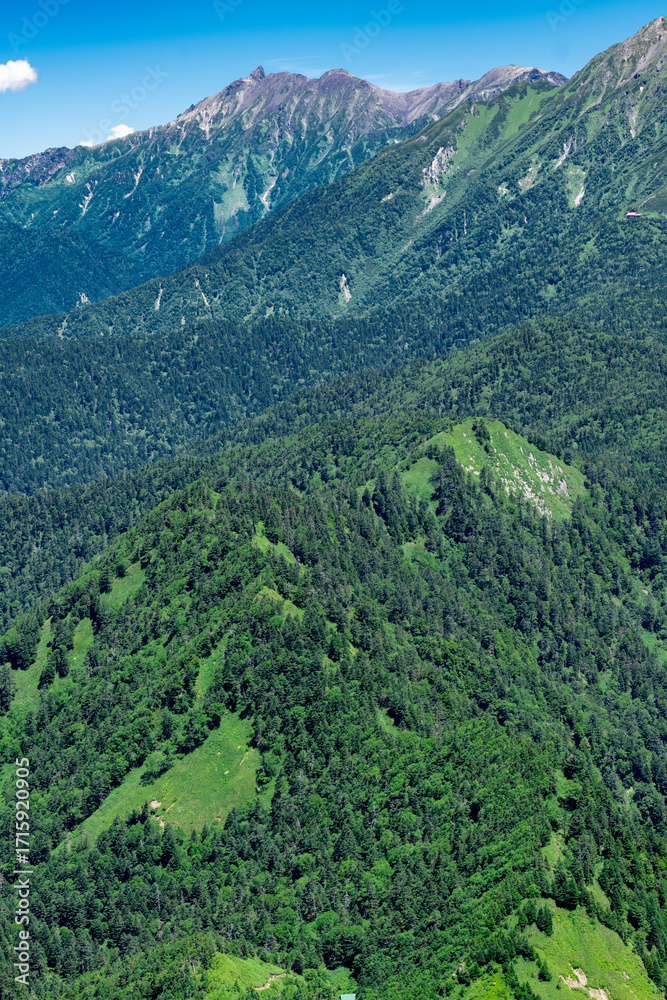 Fototapeta premium 焼岳（北峰）頂上より望む槍ヶ岳