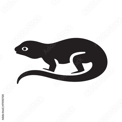 Minimal lizard home symbol perfect for tropical villa logos and eco architecture