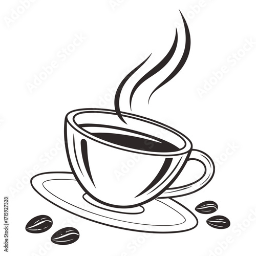 Modern Coffee Cup Vector Logo (SVG) with Transparent Background