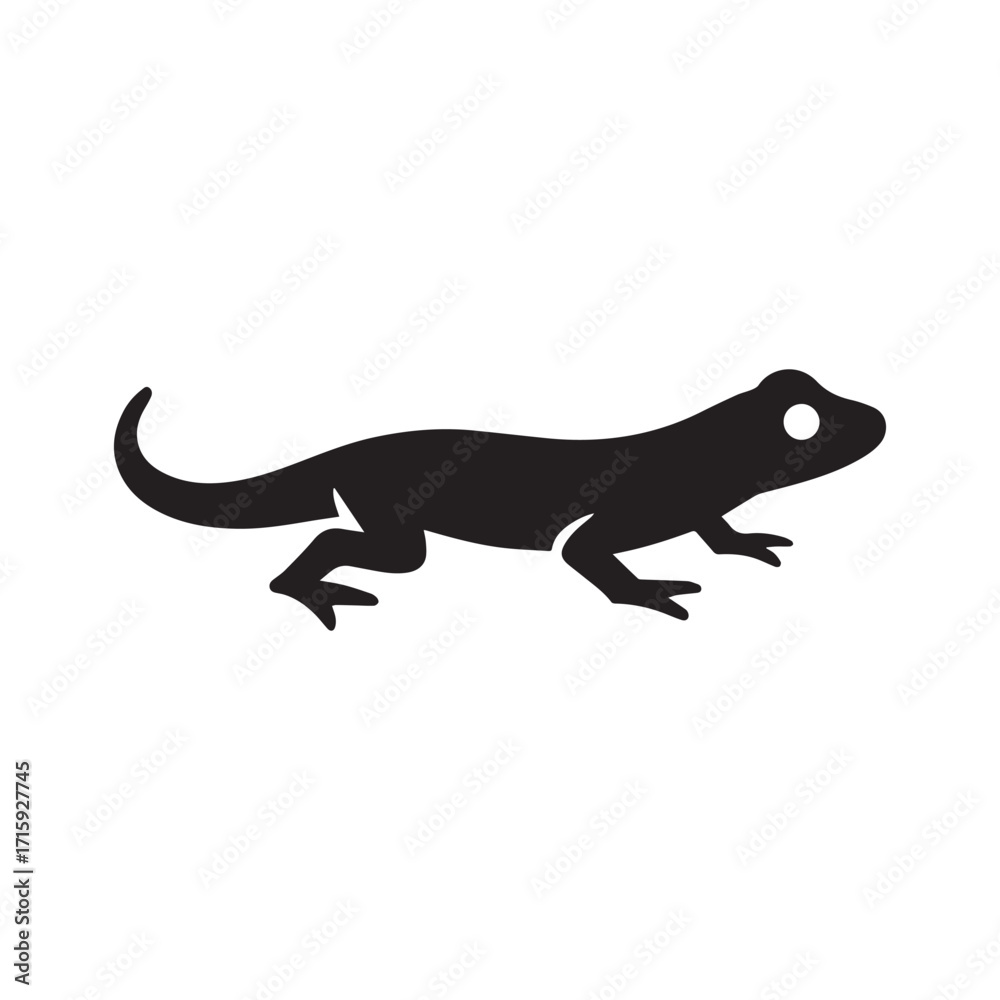 Fototapeta premium Strong gecko home silhouette perfect for nature resorts and green construction brands