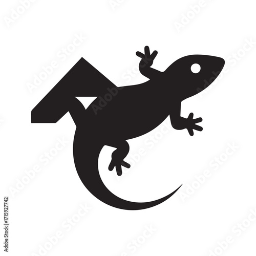 Bold lizard house emblem representing strength, security, and eco-friendly shelter