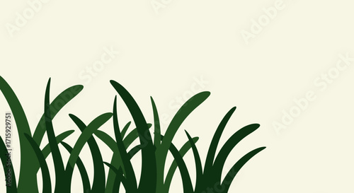 Minimalist grass blades on light background for eco themes