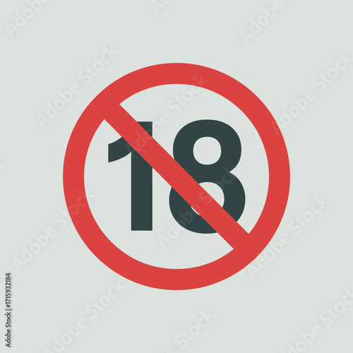 Vector age restriction symbol over 18 graphic illustration eps scalable graphic design silhouette vector illustration white background