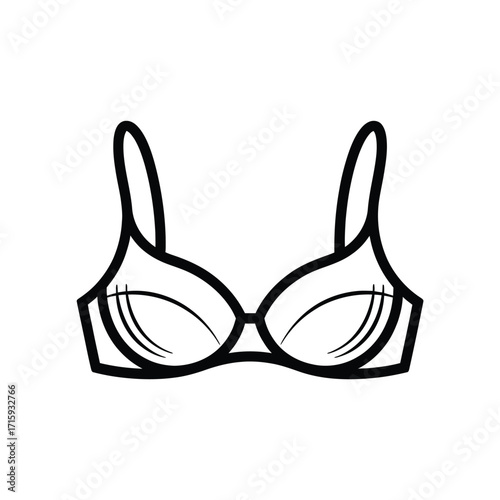 Simple vector illustration of a bra for fashion and apparel design projects silhouette vector illustration white background