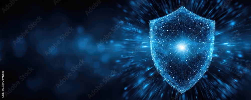 custom made wallpaper toronto digitalCyber security and data protection strategy concept. A digital shield symbolizing cybersecurity and protection.