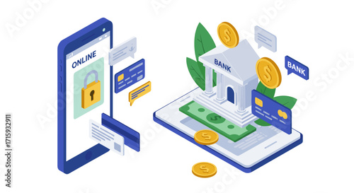 Secure mobile banking: isometric digital transactions and online security
