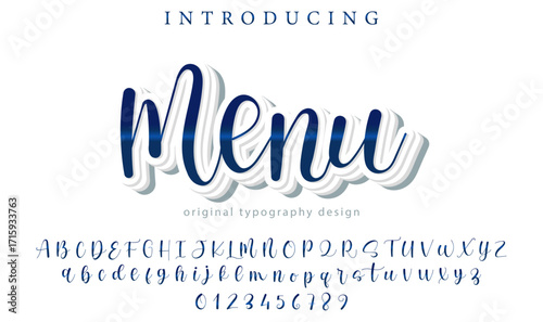 Menu - Elegant 3D Script Font with Handwritten Style for Modern Typography and Branding