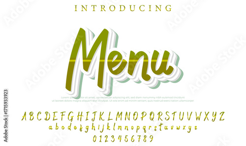 Menu - Elegant 3D Script Font with Handwritten Style for Modern Typography and Branding