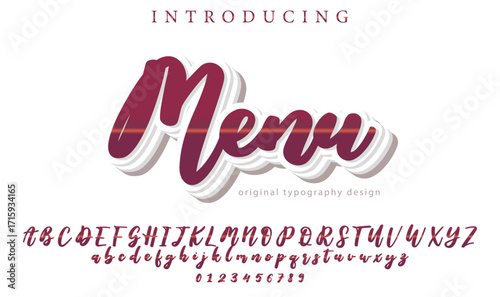 Menu - Elegant 3D Script Font with Handwritten Style for Modern Typography and Branding