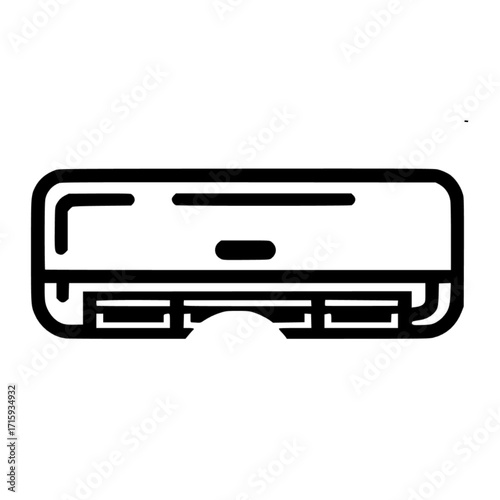 Air conditioner black vector icon with transparent background 