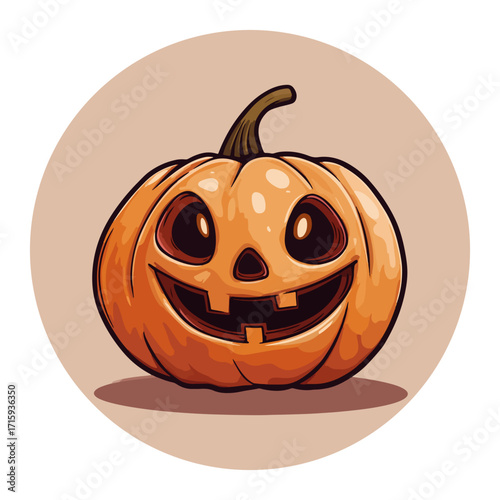 Halloween Emoticon Pumpkin,vector