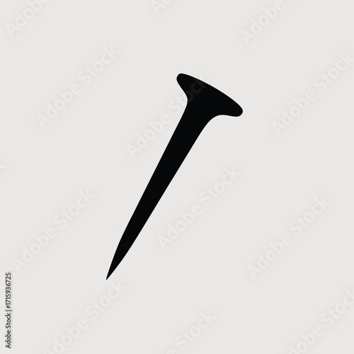 Simple black silhouette of a nail vector graphic for versatile design applications silhouette vector illustration white background