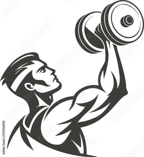 Gym Fitness Muscular Bodybuilder Vector illustration Silhouette