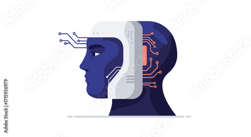 Futuristic duality: human and machine integration in modern technology