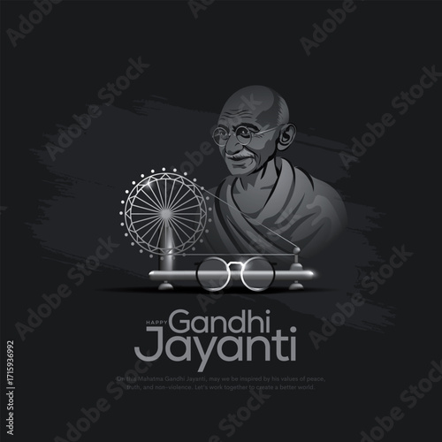 creative vector design for gandhi bapu birthday or jayanti post. 2nd october.