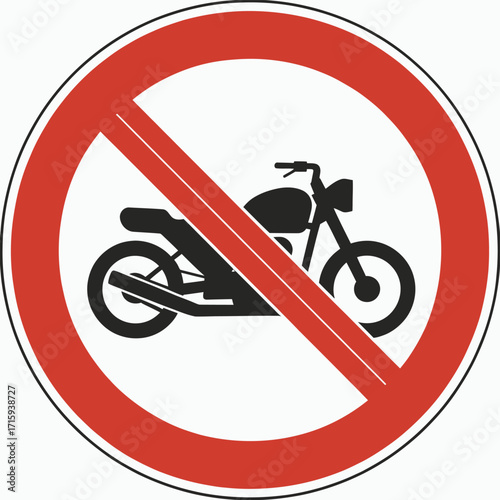 No motorbikes allowed road sign vector illustration scalable eps icon for traffic regulations silhouette vector illustration white background