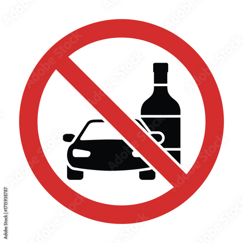 No tolerance sign for drunk driving vector illustration scalable icon eps format silhouette vector illustration white background