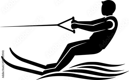 Water skiing silhouette, Water ski vector, Water skiing, Water skiing icon set, Water skiing clipart