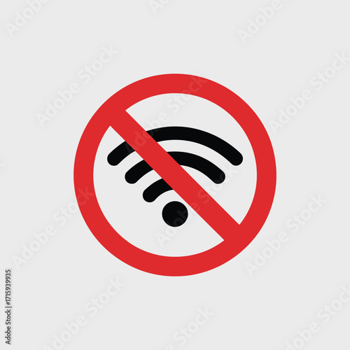Crisp modern vector graphic symbol for no wi-fi connection icon eps scalable silhouette vector illustration white background