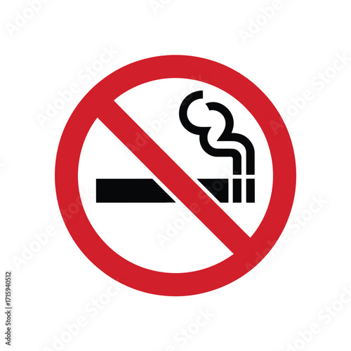 Universal no smoking symbol vector illustration scalable icon eps format prohibits cigarettes silhouette vector illustration white background